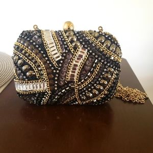 INC Box Sequined Clutch Purse